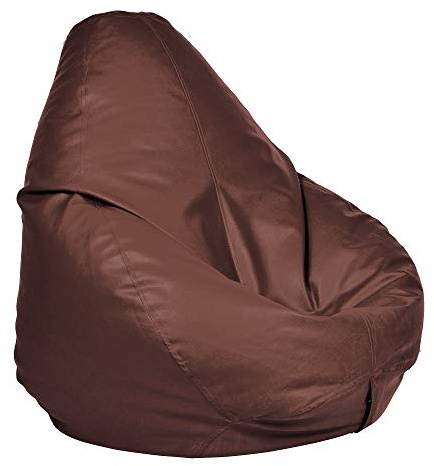 Ample Decor Bean Bag Cover (Filler Not Included), Plush Toys Storage Soft Leatherette, Durable Construction Sturdy Zipper, Ideal for Children and Teenagers - Tan Brown