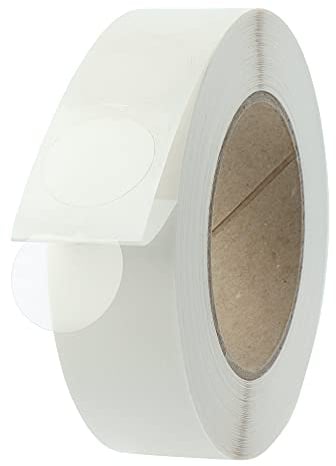 Verschlussetiketten transparent - Ø 30 mm - 2.000 Klebepunkte auf 1 Rolle(n), 40 mm Kern, Polyethylen selbstklebend