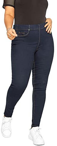 Yours for Good Curve Stretch Blue Pull On Jenny Jeggings - Women's - Plus Size Curve