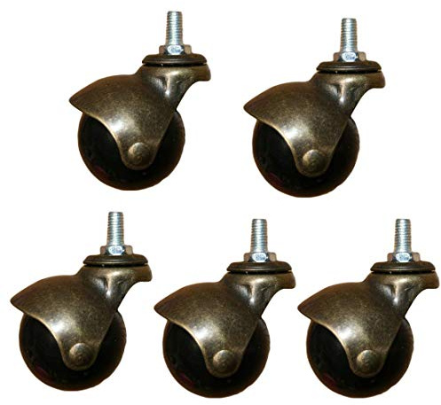 Retro-Möbelrollen, Lenkrollen 2 Zoll im Durchmesser, M8 / M10mm Gewindestangenhalterung, Bronzekugelrolle, Antike Möbelrolle, Bürostuhlrolle, Sofa Räder, Kaffeetisch Räder, Apparaterolle