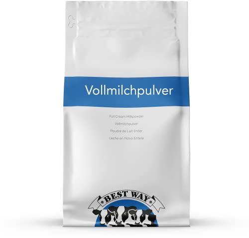 Best Way | Vollmilchpulver | 5 KG | 0% Zusätzen | Wiederverschließbare Verpackung | Lange Haltbar | Vielfältige Anwendungsmöglichkeiten | Einfach Milch herstellen (nur Wasser hinzufügen)