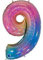 Riesenzahl Folienballon 40/102cm | Regenbogen #9