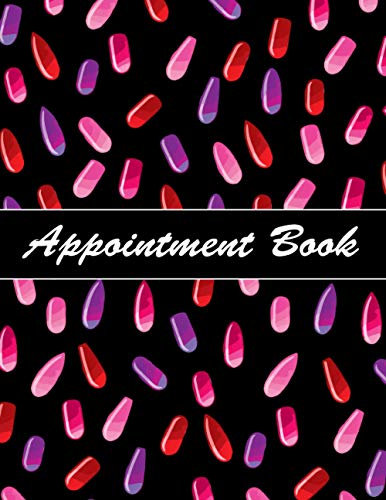 Appointment Book: nail vectors, for salons, nail technicians, manicurists, undated, weekly planner, daily and hourly schedule, 15 minute increments