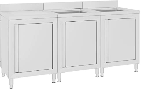 vidaXL Gastro-Spülenunterschrank 180x60x96 cm Edelstahl