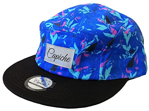 Capiche [99+ Designs] 5 Panel Hut, Blue Fish, Snapback Caps Herren, Hut, Coole Herren Cap Snapback, Fischerhut Damen, Fischermütze Herren, Angler Cap, Meereskunstwerk, Ozean, Bunter Blauer Fisch