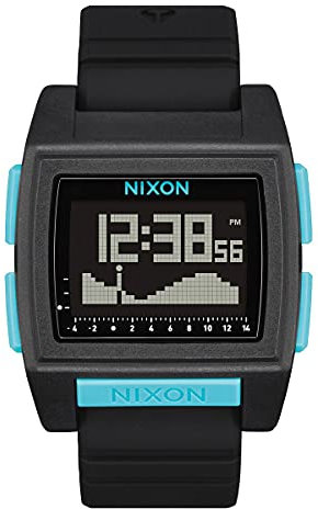 Nixon Base Tide Pro Herren Uhr Digital Kunststoff/Silikon Schwarz-Blau 42mm, Wasserdichtigkeit: 10 Bar, A1307-602-00