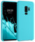 kwmobile Hülle kompatibel mit Samsung Galaxy S9 Plus Hülle - Silikon Handy Case - Handyhülle weiche Oberfläche - kabelloses Laden - Meerblau