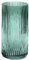 Vertical Grain Glass Vase Green Glass Vase Decorative Glass Vase for Table Living Room Bedroom Home Office Kitchen Decor (Dark Green)