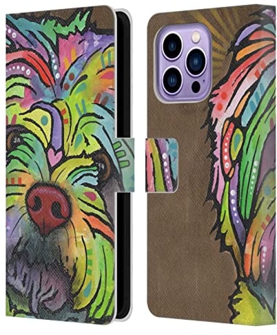 Head Case Designs Offizielle Dean Russo Amy Hunde 3 Leder Brieftaschen Handyhülle Hülle Huelle kompatibel mit Apple iPhone 14 Pro Max
