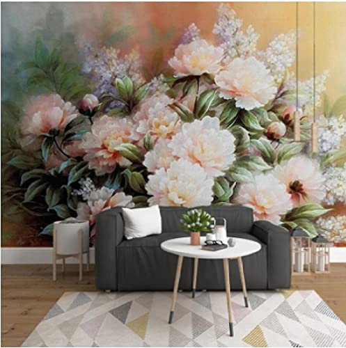 Papier Peint Mural Auto-Adhésif 3D Fleur De Lys Rose Chambre D'Enfants Bar Bureau Salon Restaurant Magasin De Vêtements Couloir Hôtel Décoration Murale Art Mural Affiche Peler Et Coll 400(L)x280(H) cm