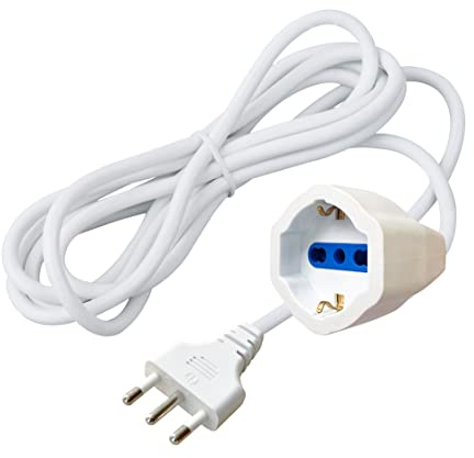 Techly 366099 Cavo Prolunga Alimentazione Italiana 16A Maschio/Schuko Femmina 3 Metri Bianco Bianco