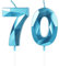 Yiran 70. Geburtstagskerzen - 5cm 3D Blaue Zahlen, Kerzen für Tortendeko und Kuchendeko, Nummer 70