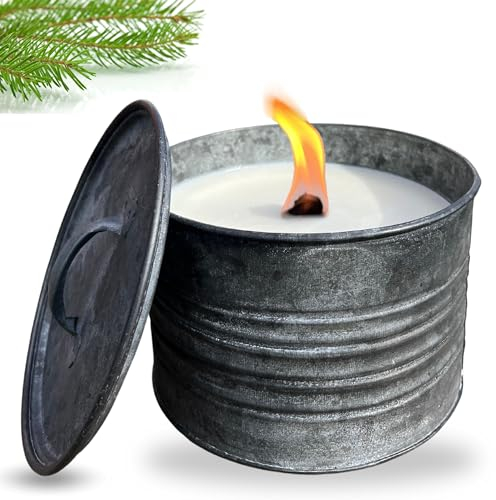 LUCHSBERG® Wachsfresser Albus | Kerzenfresser | Schmelzlicht | Wachsfeuer | Outdoorkerze | Kerzenrestefresser mit nachhaltigem Pflanzenwachs und Dauerdocht (M)