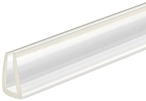 sourcing map U-Kanal-Kantenverkleidung, 1,5 m Länge, Gummischutz, Dichtungsstreifen, Kantenschutz, passend für 4–5 mm Kanten, (9/16 Zoll B x 5/16 Zoll H), transparent