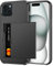 Coolden for iPhone 15 Plus Case with Card Holder Armor Shockproof Case Heavy Duty Protective Case Hard Back Soft TPU Bumper Card Slot Wallet Case Cover for iPhone 15 Plus Phone Case (Black)