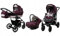 BabyLux® Bambimo Kinderwagen Set 3 in 1 - Largo - incl. Babywanne, Buggy Sportsitz, Auto-Babyschale - Autositz - Kinderwagenset - Kombikinderwagen mit Wickeltasche, Regenschutz usw.