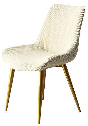 VELYTA Stuhlhussen,Schonbezug für Schalenstühle, Esszimmerstuhlbezüge, Dehnbare, abnehmbare Lounge-Eckstuhlbezüge ohne Armlehnen für Esszimmer, Küche, Schlafzimmer-beige||4pcs