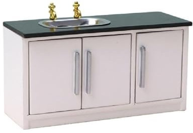 KieTeiiK Armoire Cuisine en Bois pour Maison Poupée Meubles Maison Poupée Évier Miniature Poêle Armoire en Bois Accessoires D'artisanat À L'échelle 1/12 Meubles Et Accessoires Miniatures