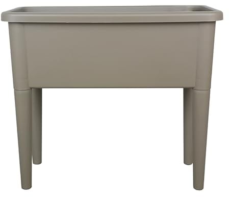 simpa XL Raised Bed Taupe Plastic 76cm Trough Planter Long Pot - 76cm (L) x 65cm (H) x 37cm (D)