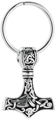 VCCWYQK Mjolnir Thor Hammer Feuerbestattung Schmuck für Asche für Damen Herren Edelstahl Keltischer Knoten Urne Halskette Anhänger für Asche Halter Andenken