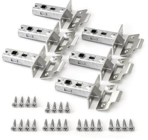 Bwintech 6 Pcs 75mm Steel Satin Nickel Tubular Latch, Premium Mortice Latch, for use with Sprung Lever Door Handles
