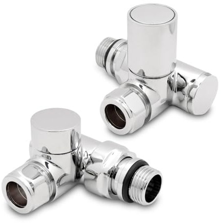 Chrome Standard Dual Fuel Valves Set for Radiators Towel Rails (Pair)