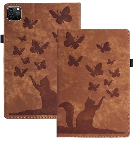 FMPCUON Custodia Compatibile con Apple iPad Pro 11 2021/2020/10.9/iPad Air Custodia in Pelle PU Flip Stand Cover Portafoglio Porta Penna Slot Card Custodia Tablet per, Marrone