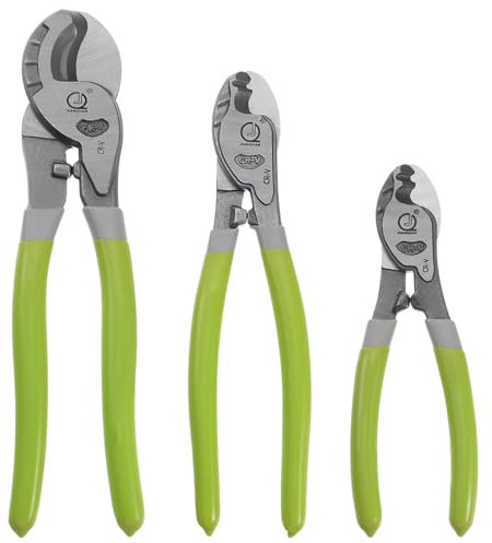 sourcing map 3pcs Cable Cutter Set 6-Inch/8-Inch/10-Inch Industrial Strength High Leverage Electrical Wire Cutters for Aluminum, Copper, Wire, Communications Cable