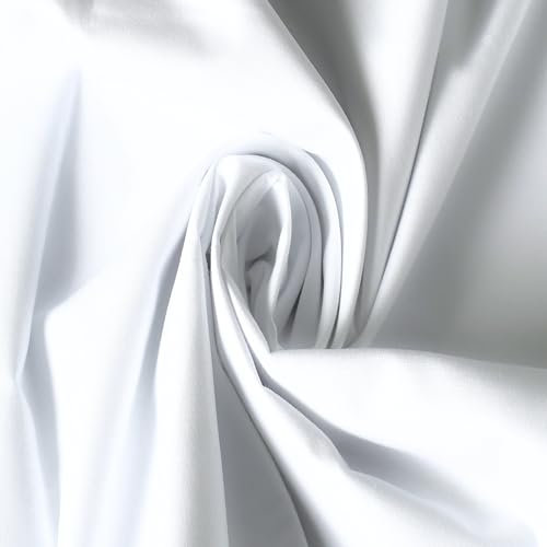 Stoff Virginia Tex, Meterware, Baumwollstoff 100%, große Breite 240 cm, Baumwollstoff 100% Oeko -Tex Standard 100 Unifarben zum Nähen (Weiß, 300 cm)