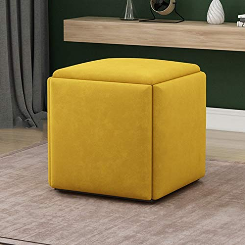 Stapelbare Sofa Stuhl Hocker Kombination 5 In 1 Sitzwürfel Fußschemel - Atmungsaktive Wildleder Fußstütze Ottomans Home Accessoire Kreatives Würfelsofa, Gemischte Farben