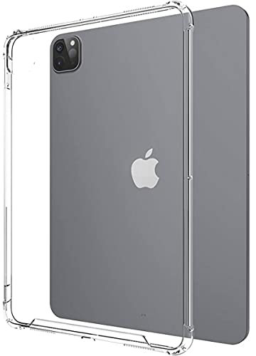 (That Case) Clear back Silicone Bumper Gel Case for Apple iPad Pro 12.9 Inch 6th Generation 2022 Pro 12.9” 5th Gen 2021 & 4th Gen 2020, Shell Soft Transparent Slim fit TPU Cover