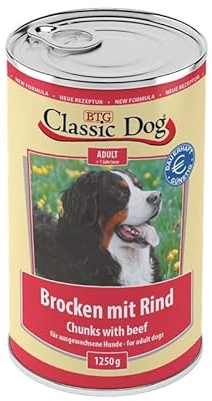 Classic Dog Brocken mit Rind | 6X 1250g Hundefutter nass