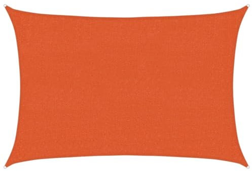 vidaXL Toldo de Vela Parasol Lona Protector Solar Sombra Patio Jardín Terraza Balcón Parque Infantil Exterior HDPE Naranja 160 g/m² 2x3 m