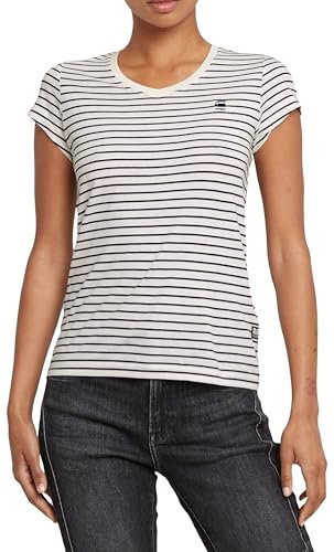 G-Star Women's Eyben Slim Top 2.0, Multicolour (osaka blue highlight stripe D24533-D244-H197), S