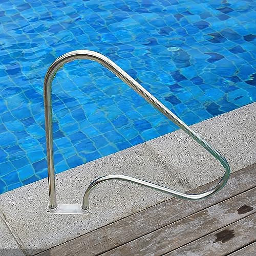 Schwimmbad-Handlauf 31,5 × 4 × 31,5 Pool-Geländer for In Den Boden Eingelassenen Pool-Einstieg Spa-Handlauf Aus Edelstahl 304 Rostfreier Pool-Geländer Mit Schnellmontage-Basis