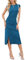 Newshows Womens Summer Dress Bodycon Casual Ruched Midi Dresses Cap Sleeve Slit Tight Pencil T-Shirt Dress Teal Blue,S