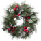 CREATIV green künstlicher Tannen-Mix-Kranz 48cm I Weihnachtskranz mit künstlichem Tannengrün, Eukalyptus, roten Beeren & echten Zapfen I Weihnachtskranz I Adventskranz künstlich I Türschmuck