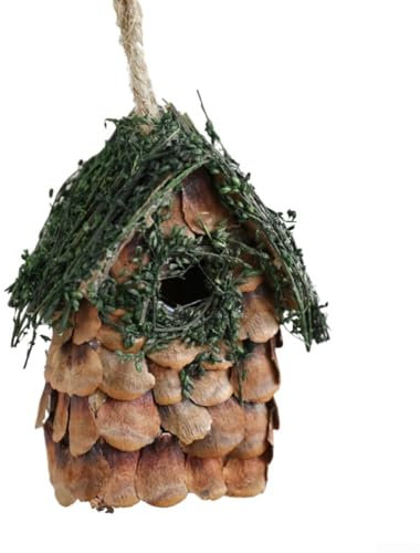 Casetta per uccelli in miniatura creativa in legno, perfetta decorazione per il periodo natalizio (B)