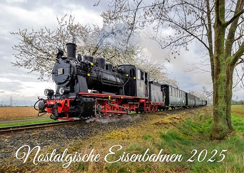 raxxa Premium-Monatskalender Nostalgische Eisenbahnen 2026 - DIN-A2 quer