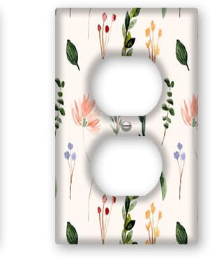 Horienteeon Jolie plaque décorative pour interrupteur à 2 interrupteurs - Plaque murale décorative en plastique pour salle de bain, maison, chambre à coucher - 11,4 x 7 cm