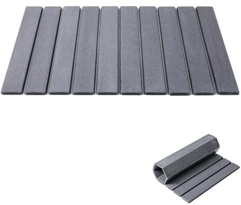 Gosknor Tapis de Séchage de Vaisselle en Pierre, 59 x 39 cm Tapis de Comptoir de Cuisine Pliable Plateau en Pierre Absorbant l'eau Accessoires d'Évier de Cuisine pour Comptoir Vaisselle