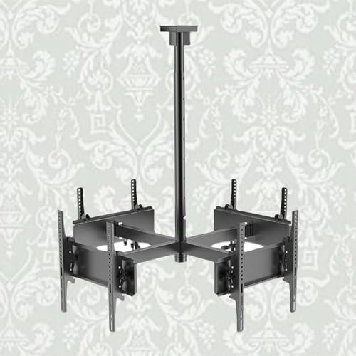QICBYING TV Ceiling Mount Bracket - 4 Sided TV Ceiling Mount - Adjustable Tilt And Swivel TV Ceiling Mount, 360 Degree Rotating LCD TV Frame, For 30-50 Inch TVs, 4 Movement Flat/Curved Screen Bracket