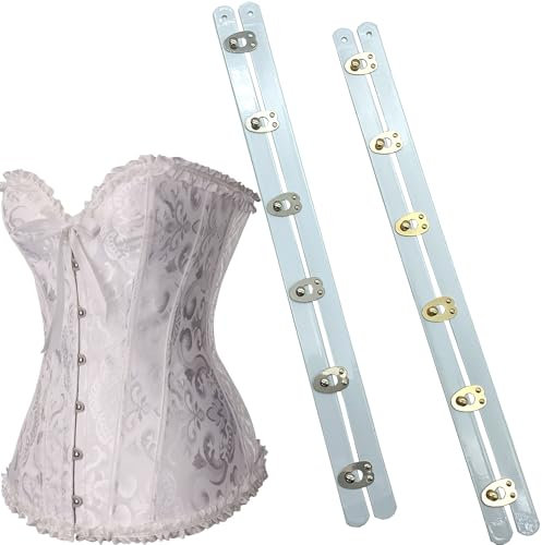 DHER 2er Set Korsettknöpfe, 6 Knöpfe Korsett Metallknöpfe, 30cm mit Haken und Ösenknöpfen für Korsetts, Shapewear Kleider (6 Schnalle)