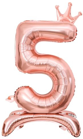 Ballon Chiffre Decoration Anniversaire, Ballons Anniversaire 5 ans Rose Gold 32/81cm Numéro Ballon 5 ans Fille