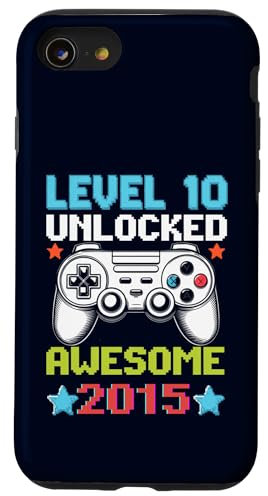 Awesome Since 2015 10th Birthday Level 10 Unlocked Gaming Case for iPhone SE (2020) / 7 / 8