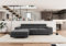COMFORTINO INDUSTRIAL FURNITURE Ecksofa mit Schlaffunktion NOTA L-Form, Sofa Couch mit Bettkasten, Eckcouch, Schlafsofa für Wohnzimmer, Big Sofa Couch mit Schlaffunktion (Dunkelgrau, Ottomane Links)