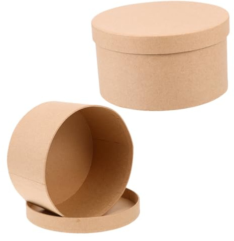 BESTYASH 2stücke Kleine Runde Kartonboxen Mit Deckel Aus Pappmaché Für Kekse Süßigkeiten Kuchen Und Bastelprojekte Vielseitige Party-verpackungsschachteln