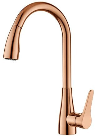 XJTNLB Kitchen Sink Taps Mixer Rose Gold Kitchen Taps with Pull Out Spray Brass 360° Swivel Spout