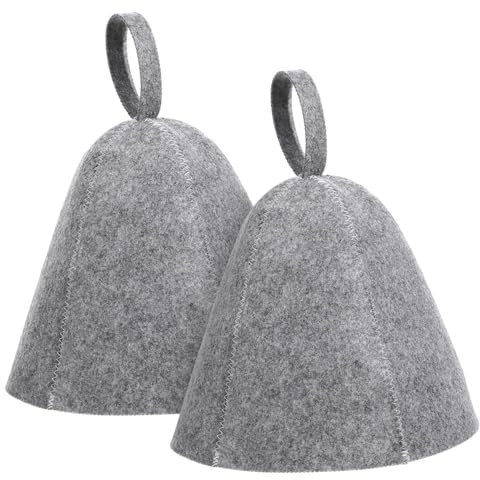 TNSOYCA 2 Pezzi Cappelli da Sauna, Sauna Berretto per Uomo e Donna,Ergonomici, Accessorio Cappello Sauna per Bagno Protezione (Grigio)