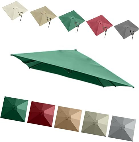QSPNVFB Sombrilla Voladizo Cuadrada Toldo De Repuesto 250x250cm 8 Costillas Cubierta para Sombrilla De Piscina, Tela De Repuesto para Paraguas Patio(Dark Green,2.5m(8')-Single Top)